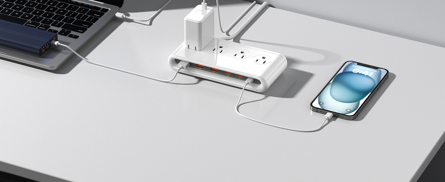 10 IN 1 USB charging station with ac outlets