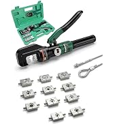 Growlush 10-Ton Hydraulic Wire Rope Crimping Tool, Hydraulic Swaging Tool, 11 Dies for 3/64"-3/16...