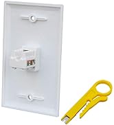 BUPLDET 1 Port CAT6 Ethernet Punch Down Wall Plate with Tool - Cat 6 RJ45 Network Cable Punchdown...