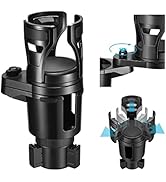 THIS HILL Cup Holder Expander for Car, Upgrade 2 in 1 Car Cup Holder Extender with 360° Rotating ...