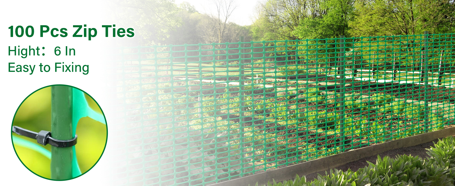 snow fence with stakes