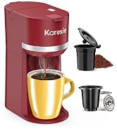 Karosie Single Serve Coffee Maker for K-Cup and Ground Coffee, Fast Brew, 6-12 oz Brew Sizes One ...