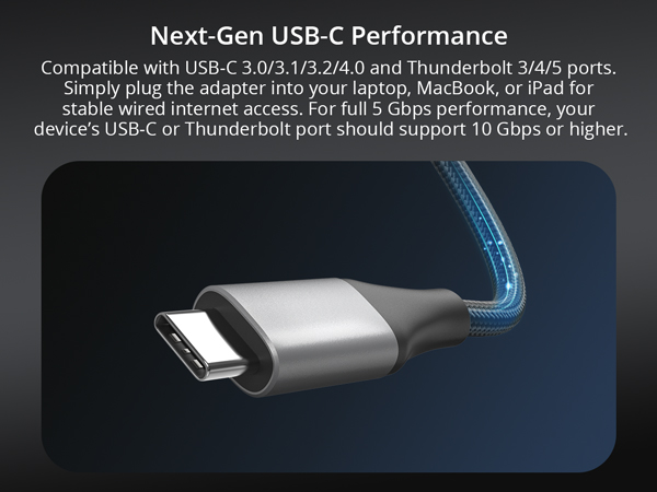 Adapter&amp;amp;#39;s USB 3.2 Type C Port Works with USB 3.0 3.1 3.2 4.0 and Thunderbolt 3 4 5