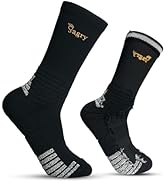 Elite Basketball Socks, Performance Cushioned Mid Calf Athletic Socks with Arch Compression for F...