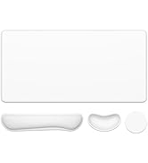 Dapesuom Keyboard Wrist Rest Mouse Pad Set, 4Pcs Extended Large XXL Gaming Mousepad + Mouse Wrist...