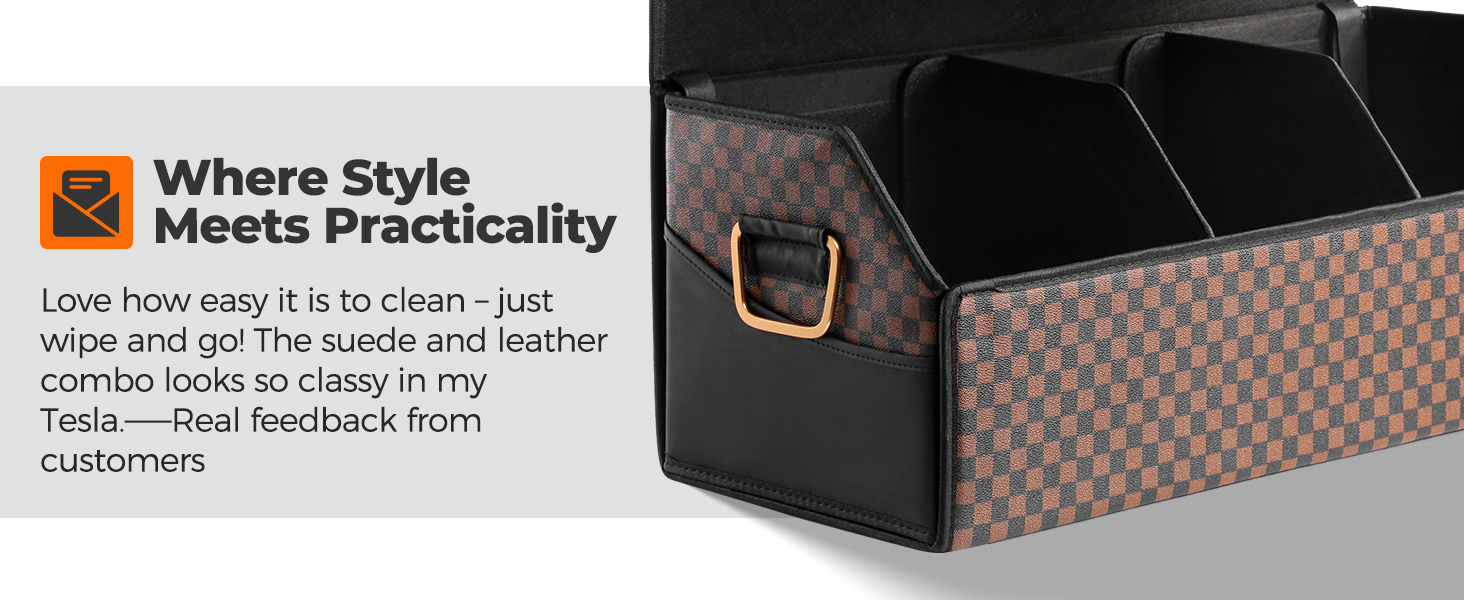 Luxury Redefined: Faux Leather Trunk Organizer