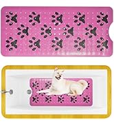 Dog Bath Mat for Tub -Non-Slip Bath Pad for Pet Dogs-Shower Non-Slip Mat Quick Drain Dog Shower A...