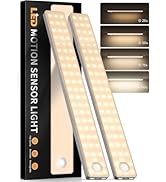 2 Pack Under Cabinet Lighting, Motion Sensor Light Indoor, Rechargeable Closet Lights Battery Ope...