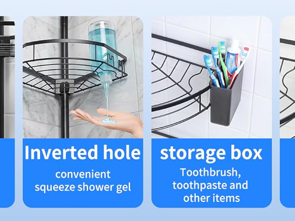 Floor to Ceiling Shower Organizer