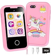 Kids Phone Toy Gift for Girls 3 4 5 6 Year Old, Toddler Kid Smart Phone Unicorn Learning Toys wit...
