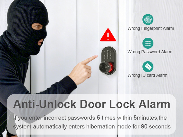 Anti-Unlock door lock Alarm