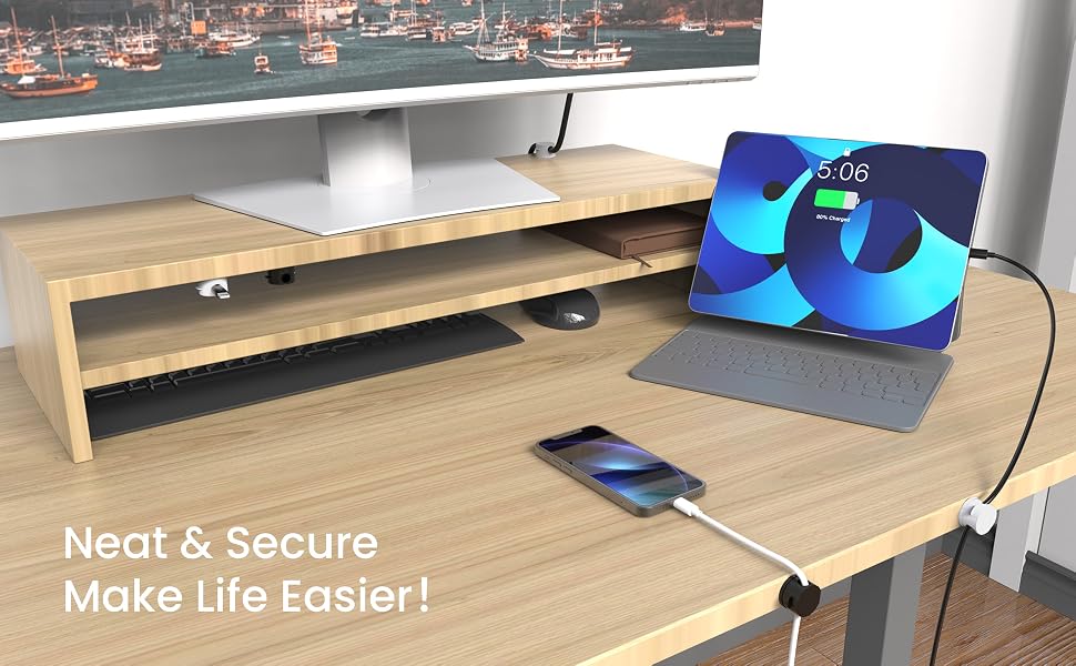 magnetic cable clips cord organizer adhesive cord holder for nightstand desk phone charger
