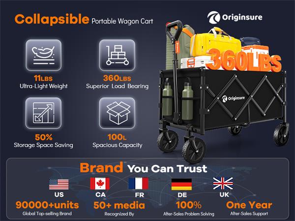 Collapsible portable grocery wagon cart foldable