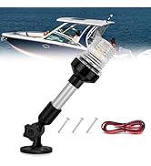Nilight Marine Boat Stern Light 9Inch White Fold Down Anchor Lights 12V 24V Waterproof 360° Light...