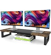 WESTREE Dual Monitor Stand Riser-Monitor Stand Riser for 2 Monitors, Sturdy Computer Monitor Stan...