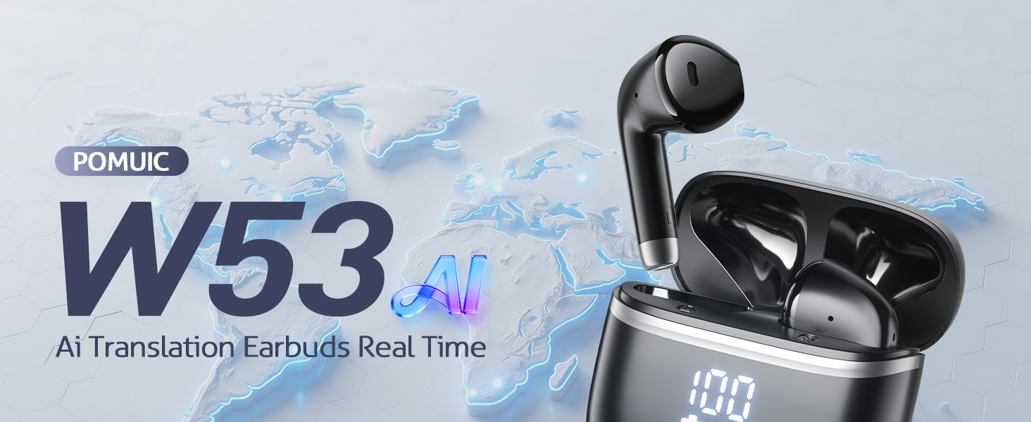 W53 AI Translation Earbuds Real Time