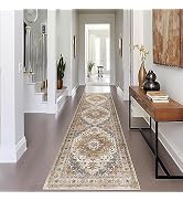 Madane Runner Rug 2x8, Washable Hallway Runner Rugs, Non-Slip Low-Pile Soft Kitchen Rug Runner La...