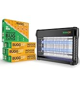 BUGGOFF Black Modern Indoor Electric Bug Zapper, 800 SQFT Coverage, 3500 Volts of Stunning Power,...