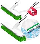 JIGA 2 Pack Floor Scrub Brush with Long Handle, 2 in 1 Scrape Brush Stiff Bristle Brush Scrubber,...