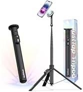 KraftGeek Magnetic Phone Tripod for iPhone MagSafe – 66'' Automatic Selfie Stick with Remote, Por...