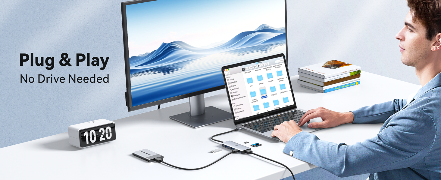 USB C Hub Adapter for MacBook Air HDMI Dongle for MacBook Pro USBC Multiport Adapter Mac Converter