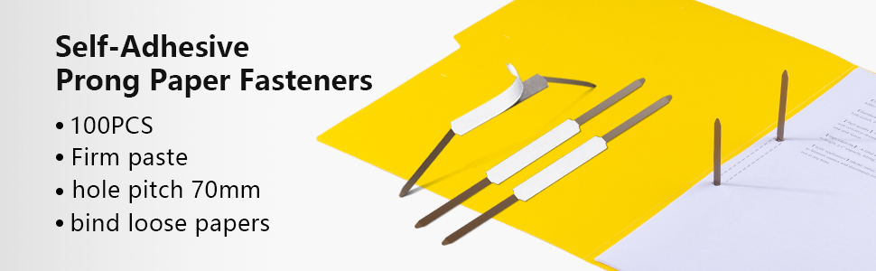 Self-adhesive prong paper fasteners