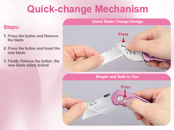 box cutter utility knife-pink-HR03S