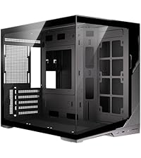 ESGAMING M-ATX Mini Tower PC Case 360MM RAD Support, 8° Slanted Base, 270° Full View Tempered Glass ...