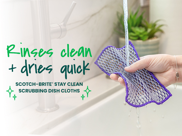 scotch-brite stay clean scrubbing dish cloths