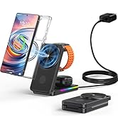3 in 1 Magnetic Wireless Charger for Samsung, Foldable MagSafe Wireless Charging Station for Sams...