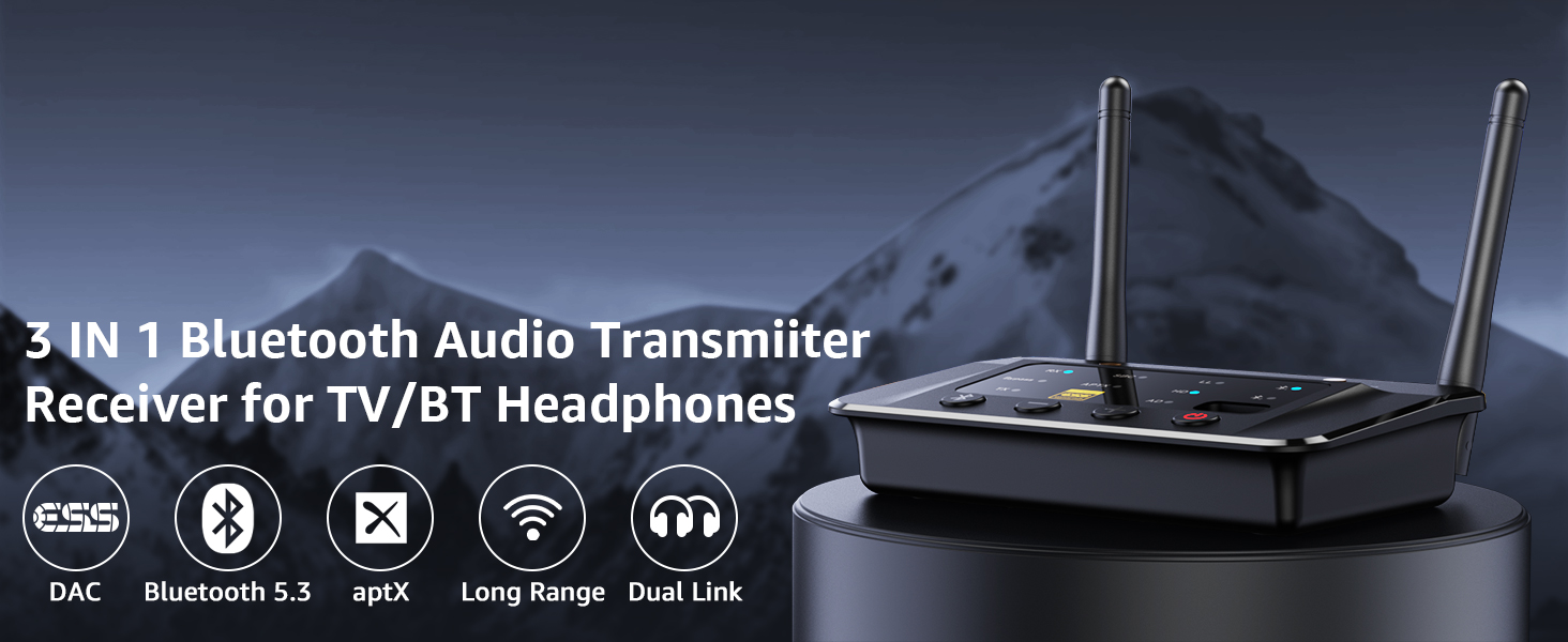 1Mii B03S Bluetooth 5.3 Transmitter Receiver