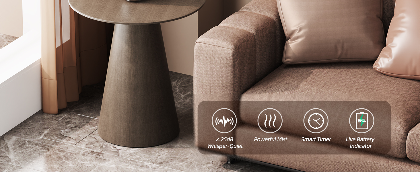 waterless diffuser essential oil scent aromatherapy portable battery operated home room office mini