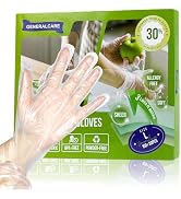 GENERALCARE 120-Count Clear Disposable TPE Gloves - Size S-XL, Durable &amp; Odor-Free - for Gardenin...