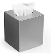 Tissue Box Cover, Square Modern Facial Acrylic Tissue Holder Napkin Dispenser Accessories for Bat...