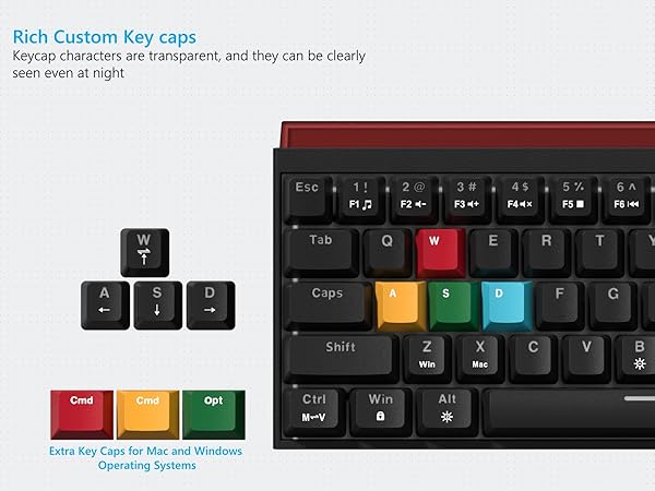 60% Gaming Keyboard with Light Box, Wired RGB Backlit Mechanical Keyboard with MCA Keycaps