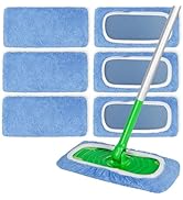 ZHAYAO 6 Pack Reusable Microfiber Mop Pads Compatible with Swiffer Sweeper, Dry Sweeping Cloths &amp;...