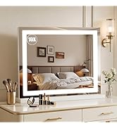 Bearolve Vanity Mirror with Lights 23"x19", LED Makeup Mirror, 3 Color Lighting Modes, 10X Magnif...
