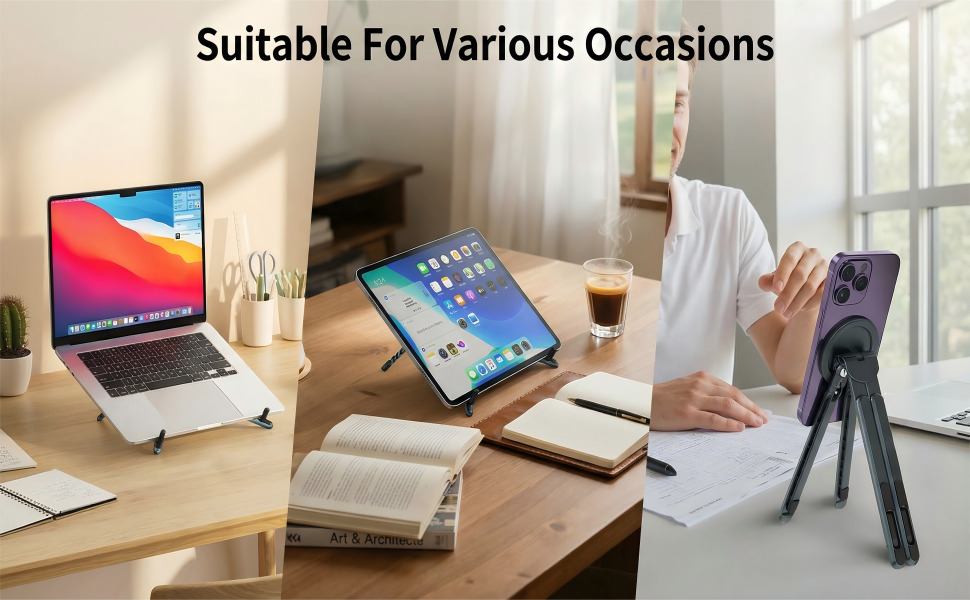 Portable Foldable Computer Riser for MacBook, iPhone, iPad, Tablet