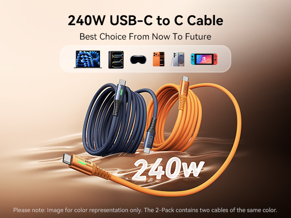 INIU Braided 240W Fast Charging Type C Charger Cord for iPhone17Pro Max Samsung MacBook iPad Switch