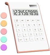 Rose Gold Calculator, UPIHO Rose Gold Pink Office Supplies and Accessories, 10 Digits Solar Batte...