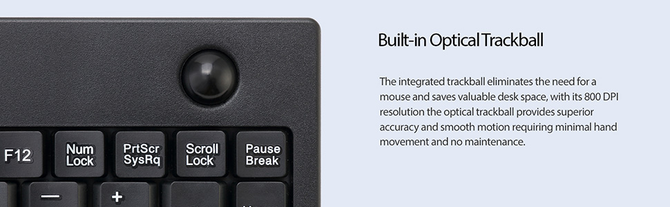 Builtin Optical Trackball keyboard