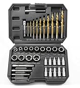 40 pcs Bolt Extractor Set, Screw Extractor, hub nut Removal Tool with Left-Hand Drill bit, HSS Co...