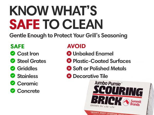 PUMIE Jumbo Scouring Brick, Large Scale Heavy Duty Pumice Cleaning Brick for Flat Top Grill