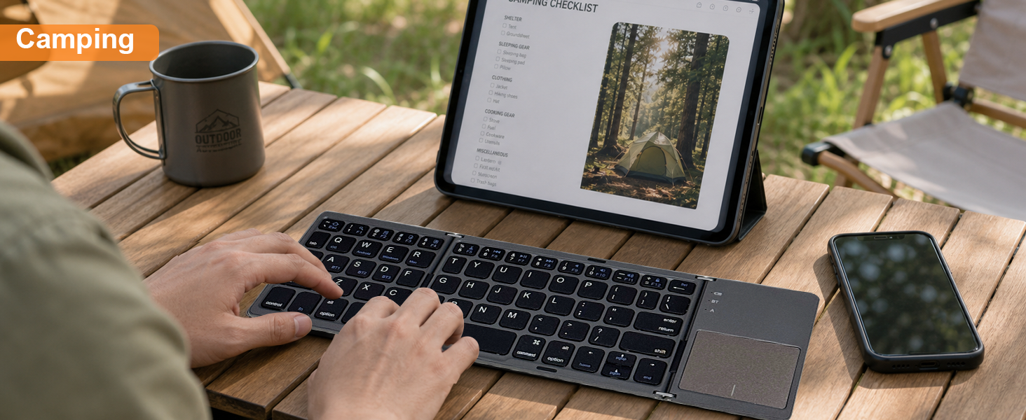 Foldable Keyboard with Touchpad