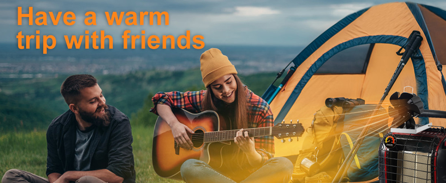 fireplace fan heat powered