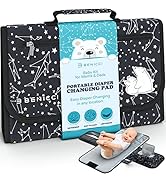 Portable Baby Diaper Changing Pad - w/Soft Built-in Pillow &amp; Strap for Strollers - Comfortable, L...