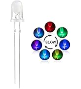 DiCUNO 100pcs 5mm RGB Multicolor Slow Flashing LED Diode, Multi-Color Blinking Changing Light Emi...