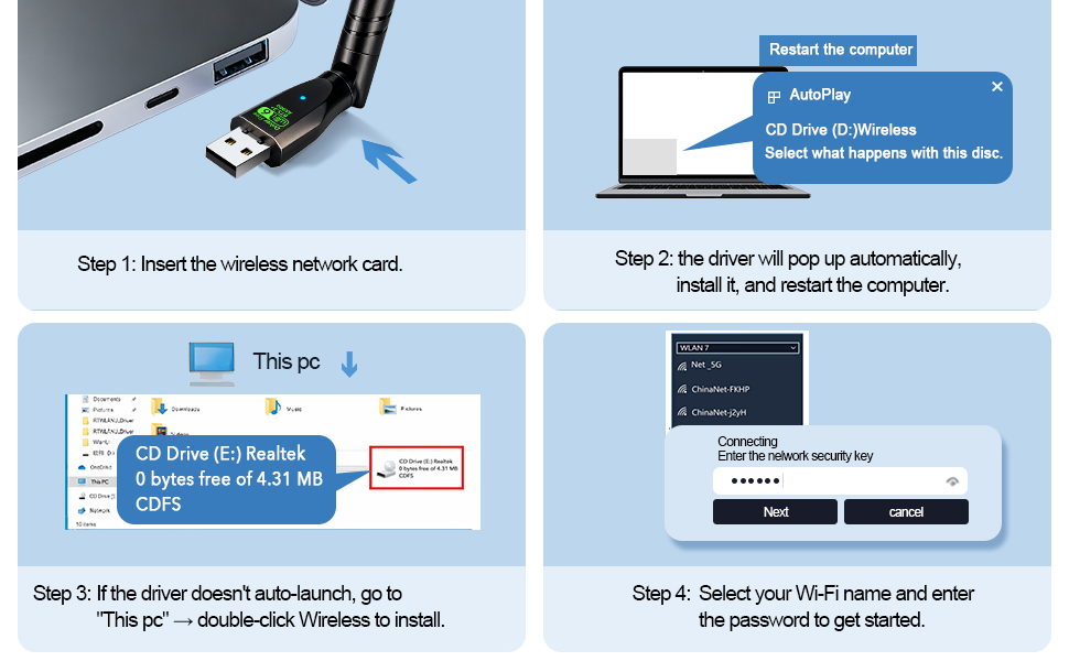 usb wifi 6 adapter for laptop