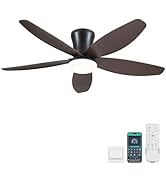 Surtime Ceiling Fans with Lights-42 Low Profile Ceiling Fan with Light and Remote/APP Control,Flu...