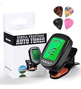 Clip On Guitar Tuner for All Instruments, Acoustic/Electric Guitar, Ukulele, Bass, Violin, Banjo,...